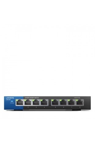Linksys LGS108 Unmanaged Gigabit Ethernet (10 100 1000) Zwart, Blauw