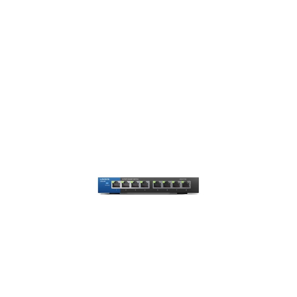 Linksys LGS108 Non-géré Gigabit Ethernet (10 100 1000) Noir, Bleu