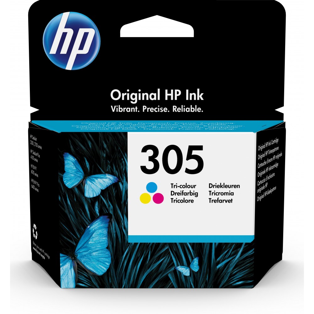 HP Cartouche d’encre trois couleurs 305 authentique