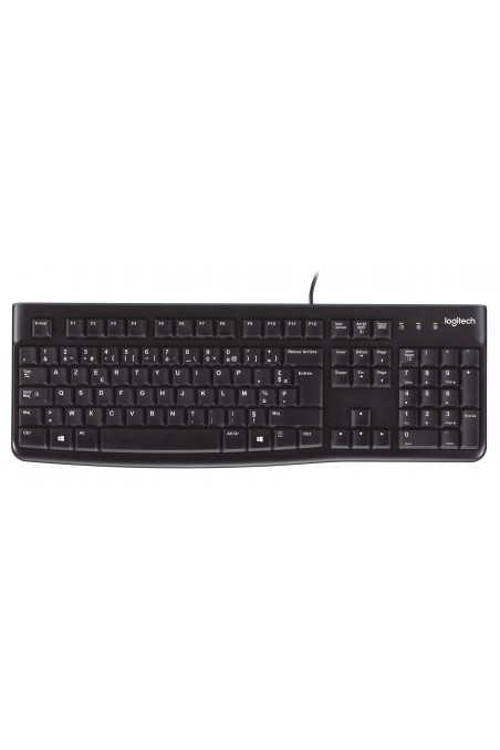 Logitech K120 Corded Keyboard clavier USB AZERTY Belge Noir
