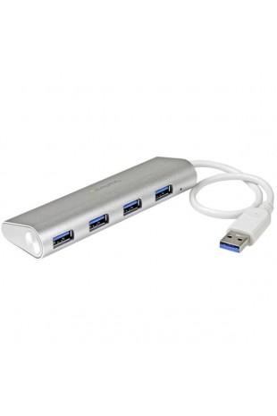 StarTech.com 4 Poorts draagbare compacte USB 3.0 hub met geïntegreerde kabel aluminium