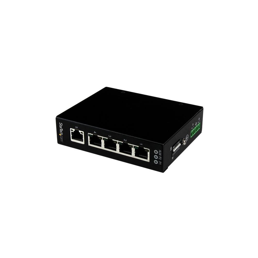 StarTech.com 5-poorts onbeheerde industriële gigabit Ethernet switch op een DIN-rail   wand monteerbaar