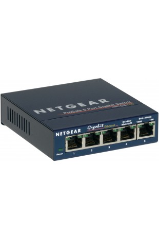 NETGEAR ProSAFE Unmanaged Switch - GS105 - Desktop - 5 Gigabit Ethernet poorten 10 100 1000 Mbps