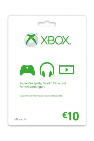Microsoft Xbox LIVE Gift Card 10€ Videospel Cadeaukaart