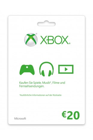 Microsoft Xbox LIVE Gift Card 20€ Videospel Cadeaukaart