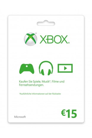Microsoft Xbox LIVE Gift Card 15€ Videospel Cadeaukaart